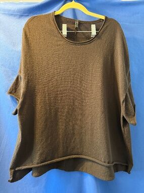 Rundholz Sweater, S, Roomy, Dark Black, Half sleeve, Stretch, Versatile, Hi Low